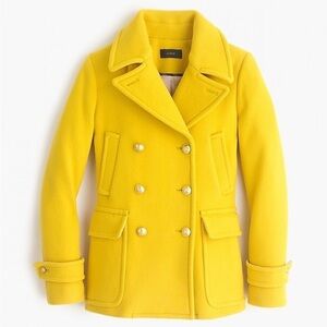 Jcrew mustard wool peacoat NWOT size 0, Nello Gorri collab 70% wool